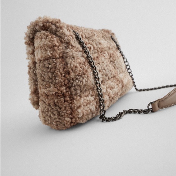 🤎 BNWT Zara faux fur crossbody bag - Picture 1 of 5
